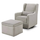 Adrian Swivel Glider With Storage Ottoman - Grey Linen