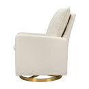 Cali Pillowback Swivel Glider in Ivory Boucle with Gold Base
