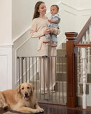 28.9-42.1" Baby Gate with Door for Dogs, 30" Tall Pressure Mounted Dog Gates - Brown
