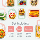 18pc Glass Food Storage Set - Desert Sage