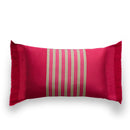 Pieced Decorative Pillow with Fringe, 12" x 20" - Pink