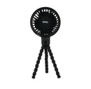 Portable USB Rechargeable Stroller Fan - Black