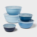10pc Plastic Mixing Bowl Set with Lids