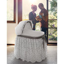Wishes Oval Bassinet - Full Length Skirt - Gray/Leaf