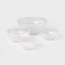 4-Piece Ribbed Glass Bowl Set - Clear