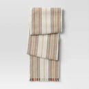 108" x 14" Cotton Striped Table Runner Orange