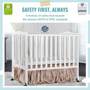 Lightweight Folding Portable Stationary Side Crib - White