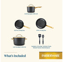 Forged Induction 8pc Ceramic Nonstick Cookware Set