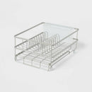 Space Saver Steel Dish Rack with Utensil Tray Matte Nickel