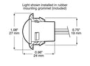 PM V181A-BT2 Marker Light, 9/16 V, LED Lamp, Amber Lens, Grommet