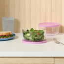 4-Piece Round Glass Food Storage Container Set