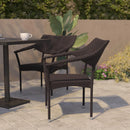 Commercial Grade PE Rattan Stacking Patio Chairs - Gray