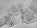 Diamond Cut Crystal Double Old Fashioned Glasses Set of 4 - White