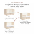 Bento 3-in-1 Convertible Storage Crib with Toddler Bed Conversion Kit and Drawers - Washed Natural