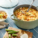 8qt Nonstick Ceramic Coated Aluminum Wide Stock Pot Sage Green - ™