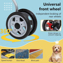 Pet Stroller 4-Wheel Dog Cat Stroller - Dark Black