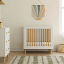 Lolly 4 in 1 Convertible Mini Crib and Twin Bed with Toddler Bed Conversion Kit - white/natural