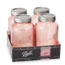 32oz 4pk Glass Regular Mouth Vintage Mason Jars - Pink