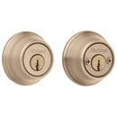Kwikset 600 Series 665 5 RCAL RCS/5303 Deadbolt, 3 Grade, Keyed Key, Zinc, Antique Brass, 2-3/8 to 2-3/4 in Backse