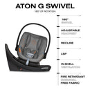 Aton G Swivel Infant Car Seat with SensorSafe - Lava Grey