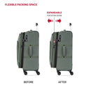 Zurich Softside Medium Checked Spinner Suitcase - Green: Tear-Resistant Luggage