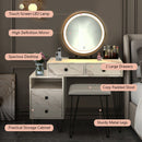 Modern Dressing Table With Storage Cabinet-White