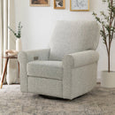 Monogram Monroe Pillowback Power Recliner - Black + White Boucle