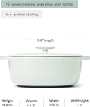 8.5 qt Enameled Cast Iron Oval Dutch Oven with Lid - Light Mist