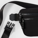 Faux Neoprene Fanny Pack - Black