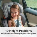 KidFit ClearTex Plus 2-in-1 Belt Positioning High Back Booster Car Seat - Obsidian