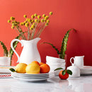 16-Piece Beaded Rim Porcelain Dinnerware Set - White