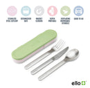 Travel Cutlery Set in Green and Pink
