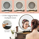 Vanity Set Modern Dressing Table With Mirror and Lipstick Storage Box-Brown