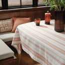 84" x 60" Warm Striped Tablecloth