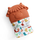 Itzy Ritzy Teething Mitt - Cow: Silicone, Baby Teether, 1 Piece