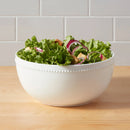Ceramic Beaded Serving Bowl- White