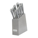 Classic 11pc Color Soft Touch Stainless Steel Modern Cutlery Block Set Gray