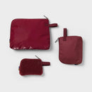 3pc Toiletry Kit and Bag - Burgundy