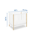 Gio Mini Crib with Mattress Included - Bianca White
