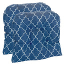 2pk Non-Slip Trellis Tufted Universal Chair Cushions - Blue
