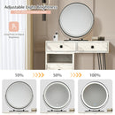 Modern Dressing Table With Storage Cabinet-White