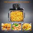 Electric Deep Fryer 5.3QT/21-Cup Stainless Steel 1700W With Triple Basket