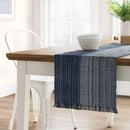 72" x 14" Cotton Striped Table Runner - Navy Blue