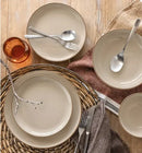 16 Pc Dinnerware Stoneware Dinner Plate and Bowl Set New Beige