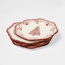 4-Pack 8.625" Salad Plates - Red Pattern