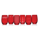 Set of 6 Stemless Wine Glasses - Ruby