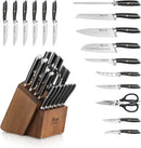 17-Piece German Steel Forged Knife Set - Natural Wood