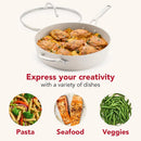 Hard-Anodized Ceramic Induction Nonstick Saute Pan - Porcelain
