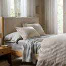King Relaxed Linen Stripe Pillowcase Set Cove & Parchment