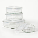 8pc (Set of 4) Glass Food Storage Container Set Clear